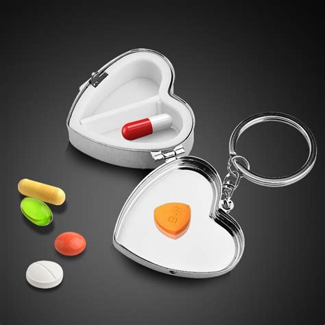 stainless steel keychain pill box|pill boxes keychain promotional products.